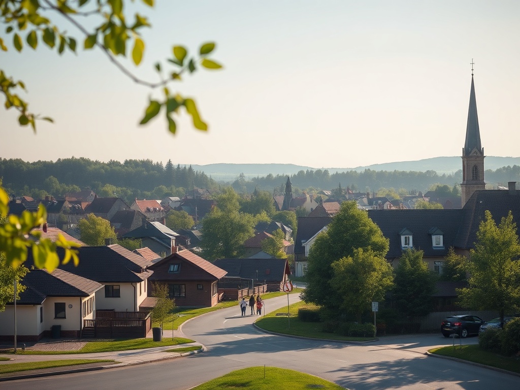 Bocian na gnieżdźie na dachu tradycyjnego domu w Jasle, symbol wiosny i powrotu przyrody do miasta
